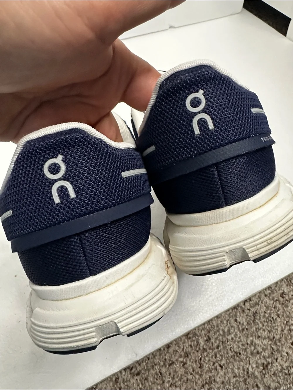 On Running Men’s Navy and White Athletic Sneakers size 11.5